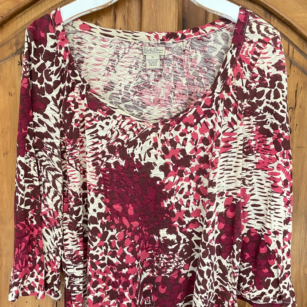 LuckyBrand Printed Top, Medium, Like New